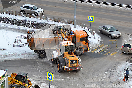 Image of Cleaning of snow by means of special equipment.