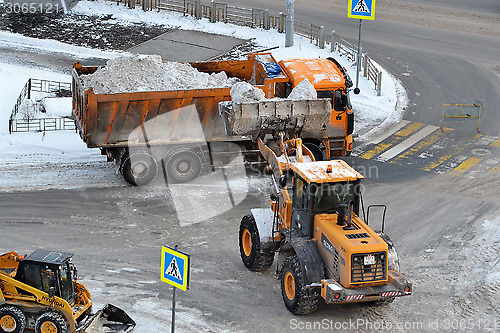 Image of Cleaning of snow by means of special equipment.