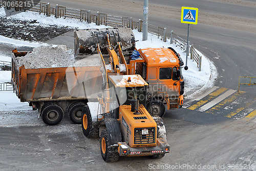 Image of Cleaning of snow by means of special equipment.