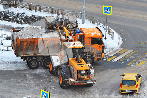 Image of Cleaning of snow by means of special equipment.