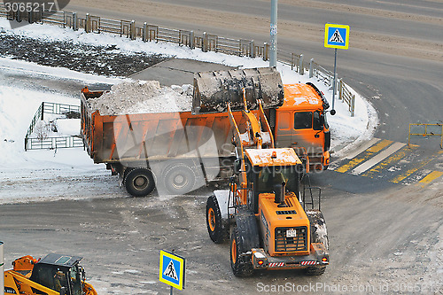 Image of Cleaning of snow by means of special equipment.