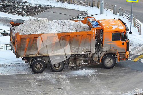 Image of Cleaning of snow by means of special equipment.