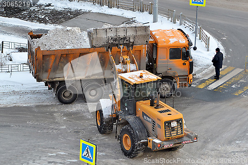 Image of Cleaning of snow by means of special equipment.