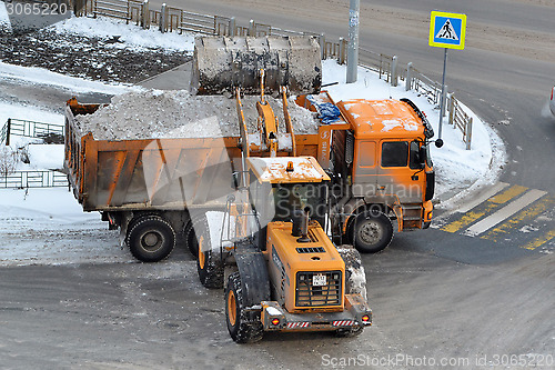 Image of Cleaning of snow by means of special equipment.