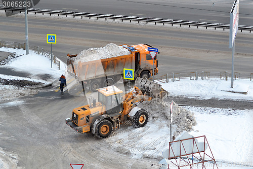 Image of Cleaning of snow by means of special equipment.