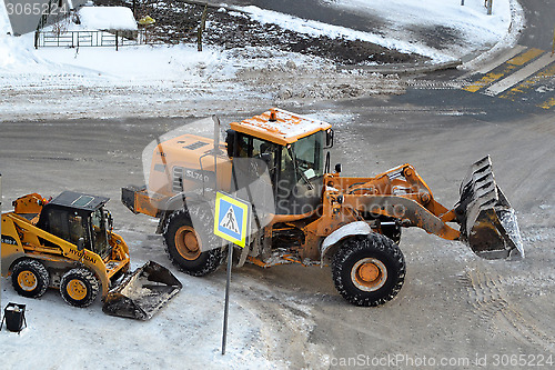 Image of Cleaning of snow by means of special equipment.