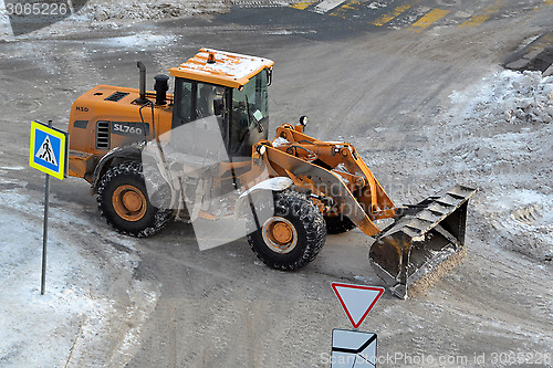 Image of Cleaning of snow by means of special equipment.