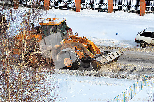 Image of Cleaning of snow by means of special equipment.