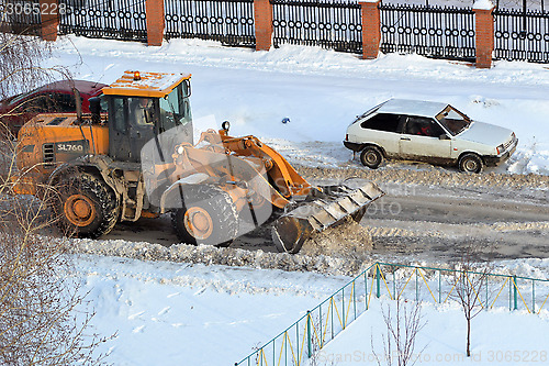 Image of Cleaning of snow by means of special equipment.