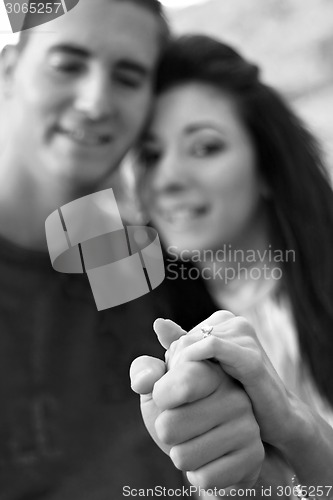 Image of Couple with Diamond Engagement Ring