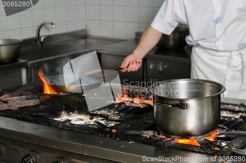 Image of real dirty restaurant kitchen
