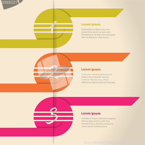 Image of Curling color arrows infographic design
