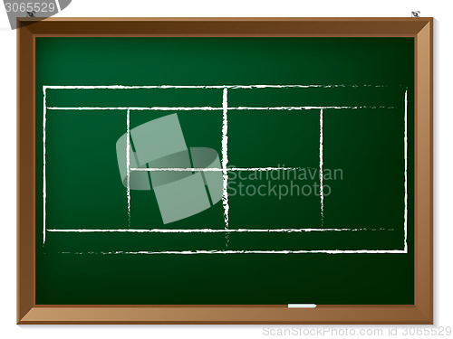 Image of Tennis field on chalkboard