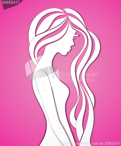 Image of Elegant silhouette of a young woman