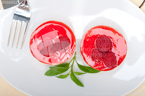 Image of fresh raspberry cake mousse dessert