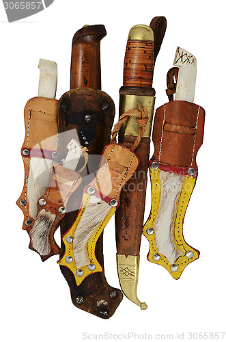 Image of lot of traditional Finnish knife puukko 