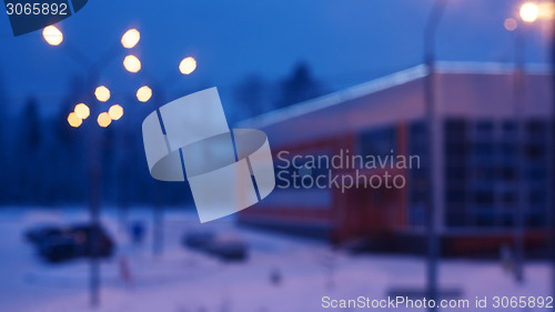 Image of Night in city in winter