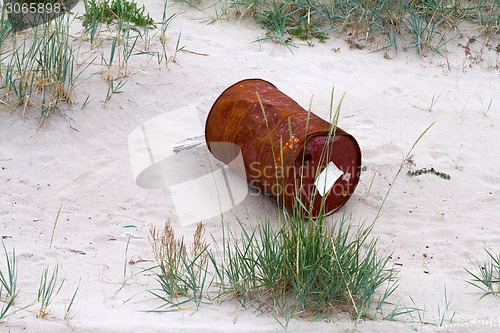 Image of empty barrels  Arctic environmental pollution