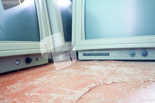 Image of old vintage computer monitor largely