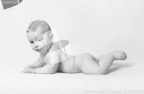 Image of Naked baby black and white