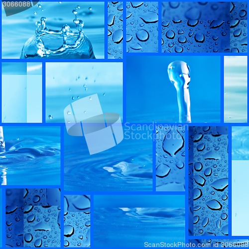 Image of Blue Water Drops Montage