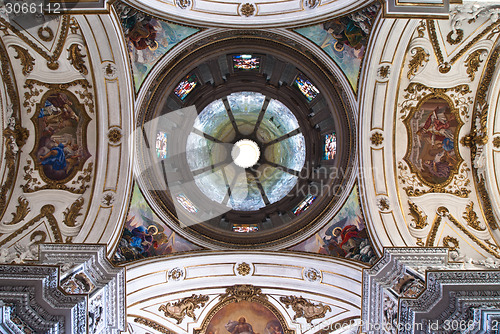 Image of Cupola and ceiling of church La chiesa del Gesu or Casa Professa