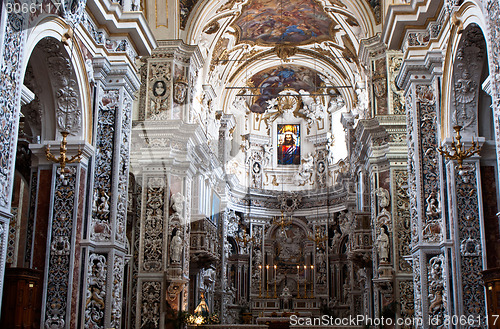 Image of Interior of church La chiesa del Gesu or Casa Professa in Palerm