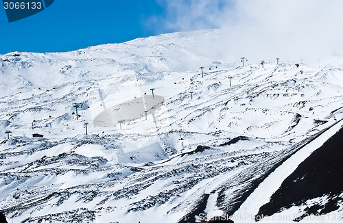 Image of etna volcano. ski resort