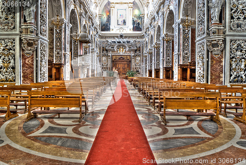 Image of Interior of church La chiesa del Gesu or Casa Professa. Palermo