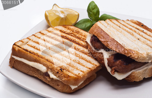 Image of sandwich with sausages and cheese