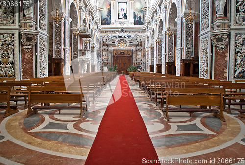 Image of Interior of church La chiesa del Gesu or Casa Professa. Palermo
