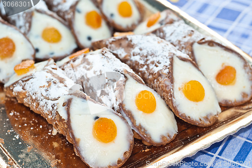 Image of Sicilian cannoli with orange