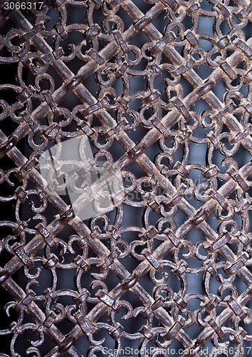 Image of Vintage metal grille with ornate patterns