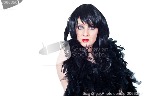 Image of Beautiful burlesque brunette portrait