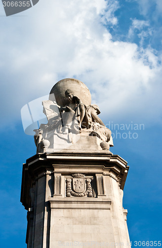 Image of Detail of Cervantes Monument at Plaza Espana - Madrid