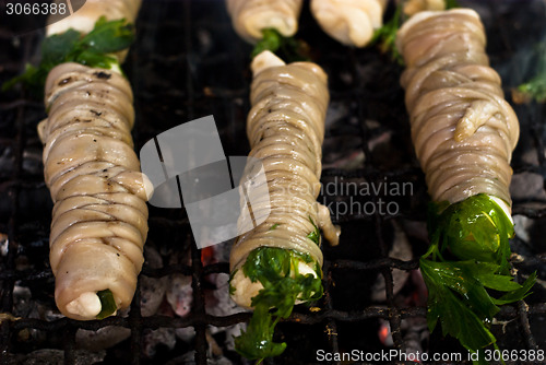 Image of Stigghiole. Street food in Palermo