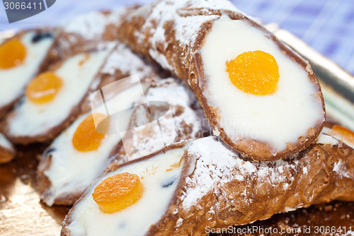 Image of Sicilian cannoli. typical sicilian sweet