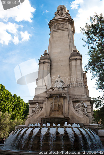 Image of Cervantes Monument at Plaza Espana - Madrid