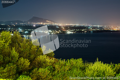 Image of Panoramic night cityscape of Terrasini