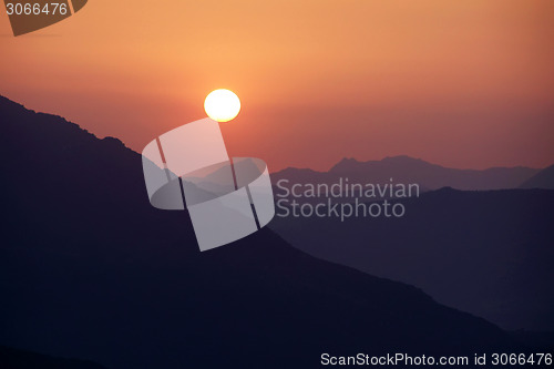 Image of Sunset above mountain