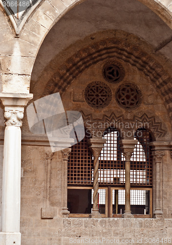 Image of Stone arch of steri palace in sicily