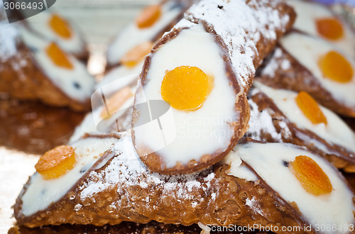 Image of Sicilian cannoli. typical sicilian sweet