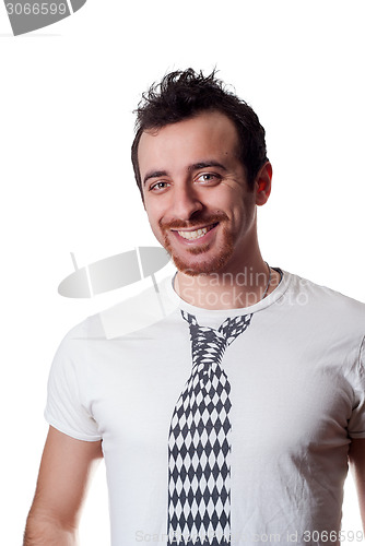 Image of Happy casual man smiling