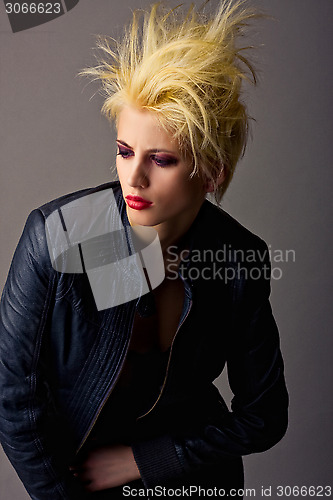 Image of emotive attractive punk blonde girl