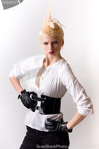 Image of punk blonde attractive fashion girl