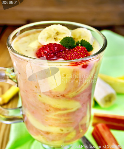 Image of Dessert milk strawberry and banana on board