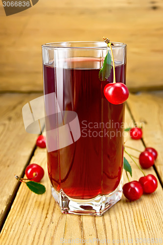 Image of Compote cherry in tall glass on board