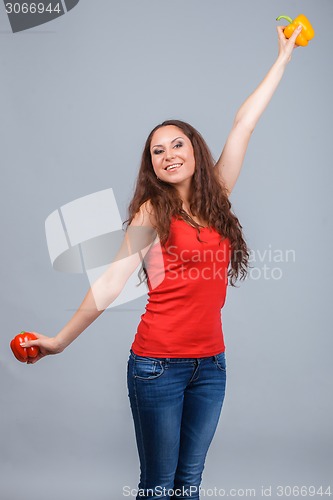 Image of Woman with bell pepper