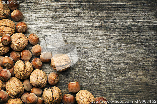 Image of Nuts hazelnuts and walnuts