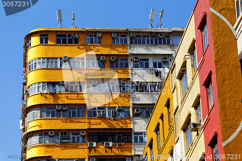 Image of Old apartments in Hong Kong at day 